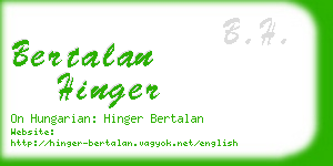 bertalan hinger business card